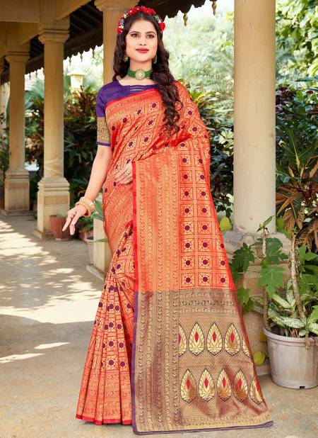 1008 Santraj New Fancy Wear Designer Heavy Silk Saree Collection 1008-Red